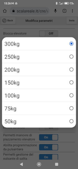 Maximum load modification